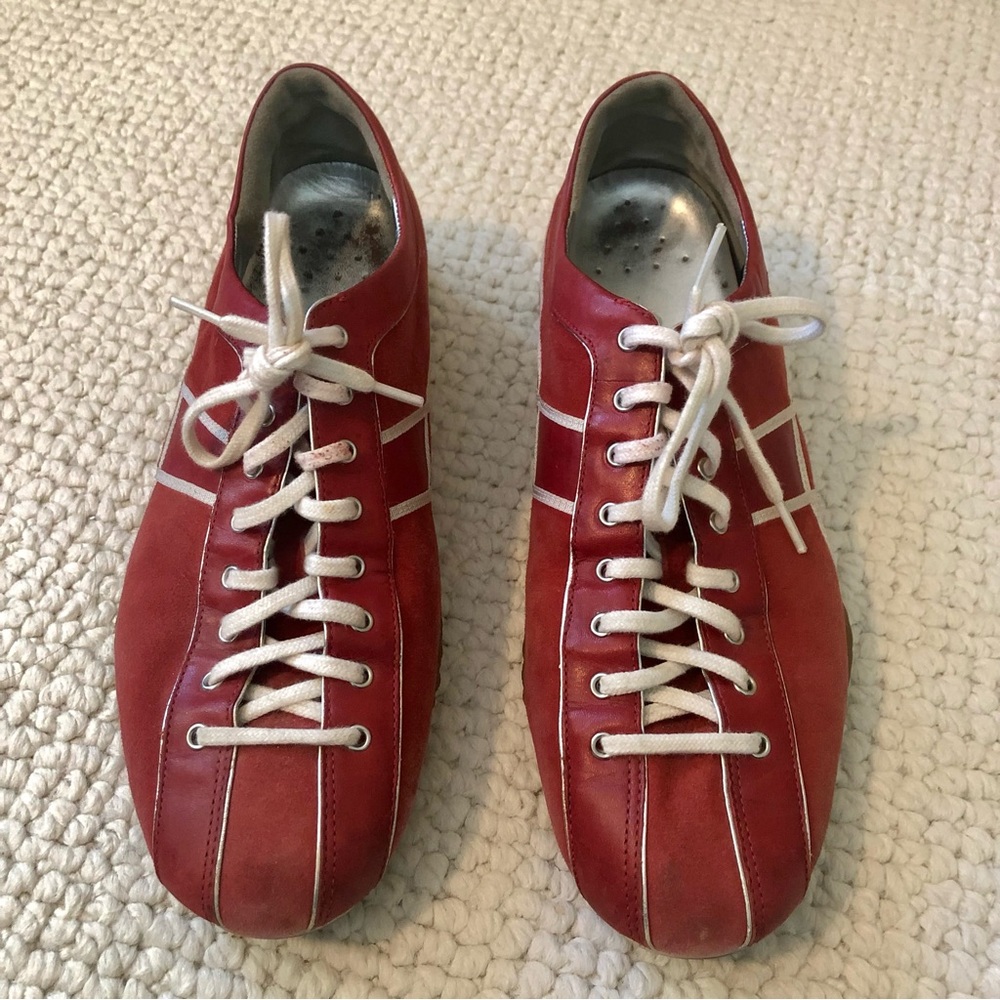 Cole Haan Red Leather Sneakers w Nike Air Sole | 9B